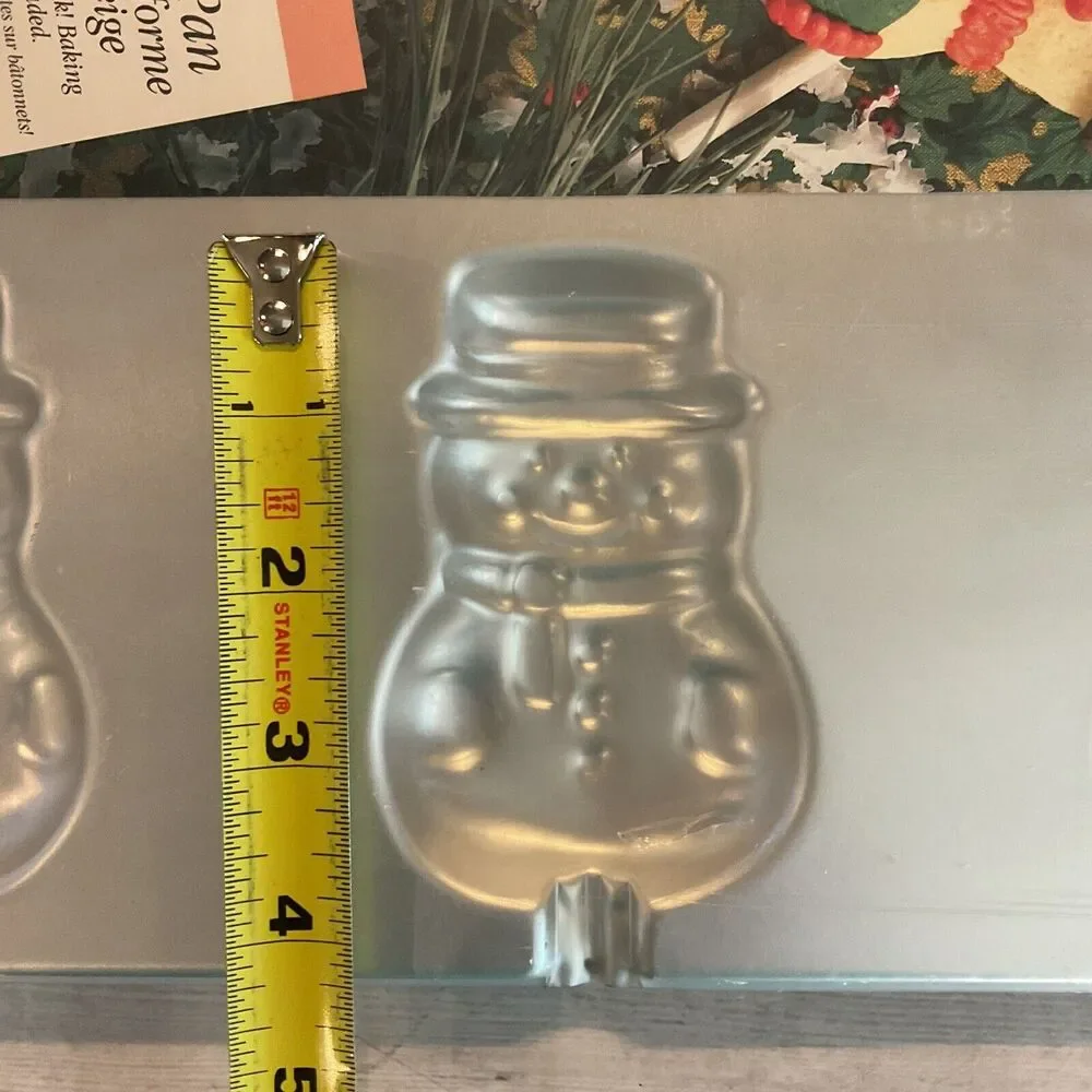 2‎ Wilton Snowman Treat Pan Cookies Candy Metal Mold #2105-8107 VTG 1998 NEW